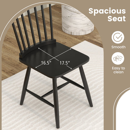 Set of 2 Windsor Dining Chairs with High Spindle Back