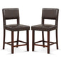 2 Piece Bar Chair Set with Hollowed Back and Rubber Wood Legs