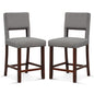2 Piece Bar Chair Set with Hollowed Back and Rubber Wood Legs