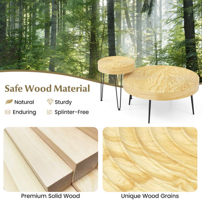 Set of 2 Solid Wood