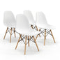 4 Pieces Modern Armless Dining Chair Set with Wood Legs