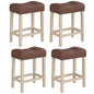 Set of 4 Upholstered Counter Height Bar Stool with Curved Saddle-Seat