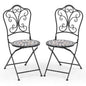 Set of 2 Mosaic Chairs for Patio Metal Folding Chairs