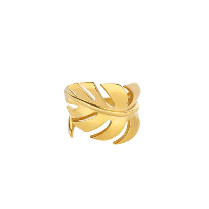 Stainless Steel Exaggerated Big Flower Rings For Women Gold Color Sunflower Finger Ring Female Fashion Aesthetic Jewelry Gift