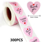 100-500PCS Thank You Stickers | Heart Shaped Merci Labels for Packaging and Gifts