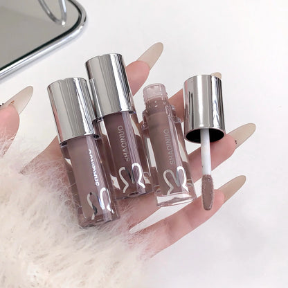 SHAQINUO Water Light Mirror Lip Gloss | Long-Lasting Moisturizing Lip Oil with Pearlescent Sparkle