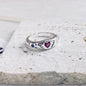 PANJBJ 925 Sterling Silver Pearl Irregular Ring | Women Shell Overlapping Hollow Sweet Design Jewelry