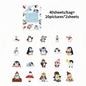 Kawaii Embroidered Fabric Pet Sticker Set | 40Pcs White Kraft Paper Journal Decor