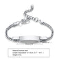 Custom Personalized Name ID Bracelet Gilrs Boy Gifts, Stainless Steel Curb Chain Link Crown Bracelet Not Allergic
