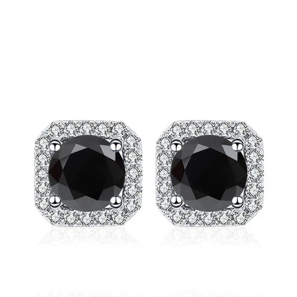 NeeTim 0.5ct 1ct Pink Moissanite Studs Earrings for Women 925 Sterling Silver Black Blue Grey Sparkling Lab Diamond Stud Earring