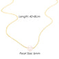 4MM Simulated-pearl Pendant Necklace for Women Dainty Stainless Steel Gold Color Necklace Women