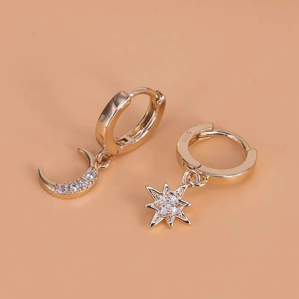 Ventfille 925 Sterling Silver Star Drop Earrings for Women | Simple Tassel Chain Office Jewelry