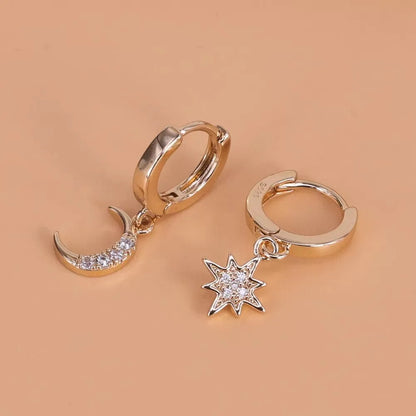 Ventfille 925 Sterling Silver Star Drop Earrings for Women | Simple Tassel Chain Office Jewelry