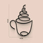 Metal Black Coffee Cup Wall Art Decor | Kitchen, Cafe & Coffee Bar Wall Hanging