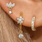 Gold Hoop and Stud Earrings Set | 3-Piece Stainless Steel Jewelry Collection