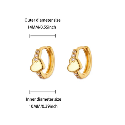 Luxury Zircon Hoop Earrings for Women Gold Color Stainless Steel Butterfly Heart Snake Earring Fashion Party Wedding Jewelry Gif