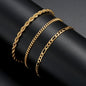 3pcs/set Stainless Steel Punk Cuban Chain Bracelet for Men Minimalist Silver Color Hip Hop Bracelet Party Fashion Jewelry Gifts