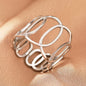 Stainless Steel Rings Vintage Exquisite Hollow Adjustable Open Statement Rings Light Luxury Fashion Rings For Women Jewelry New