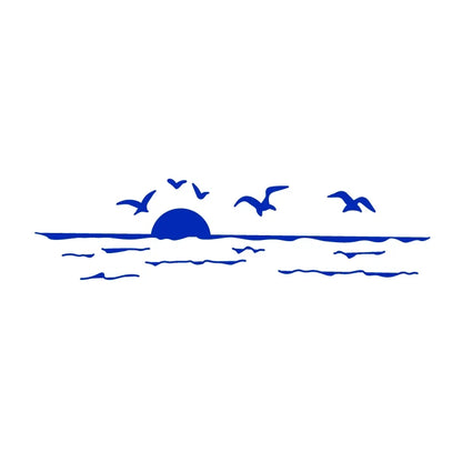 Sunset Over Ocean Scene RV Camper Decal | Beach Sunset Vinyl Sticker for Car Window Laptop Decor
