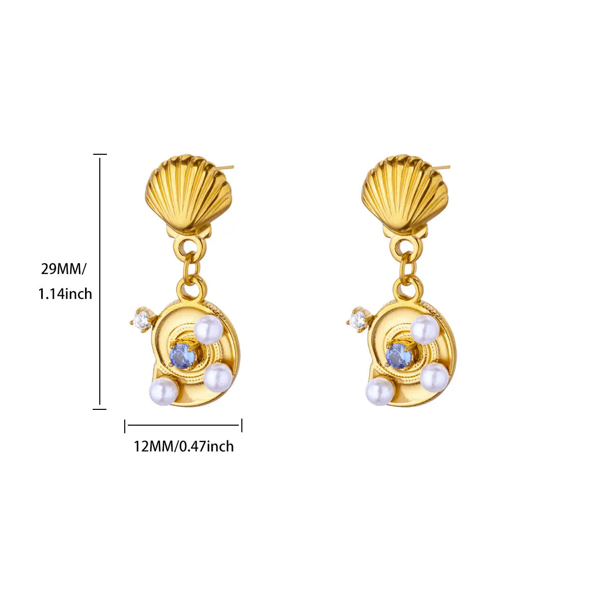 Elegant Imitation Pearl Earrings for Women Stainless Steel Heart Butterfly Shell Drop Earrings Luxury Aesthetic Jewelry Gift