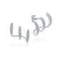 Exquisite Silver Color Claws Stud Earrings with Crystal Modern Design Fashion Versatile Accessories Women Jewelry