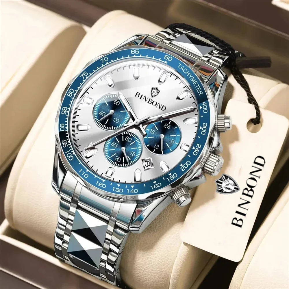 New Automatic Watch For Man Small Dial Blue Digital Fashion Quartz Wristwatches Men Clock Luxury Watches Mens Gifts Reloj Hombre