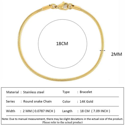 SUNIBI Classic Snake Chain Bracelets for Women Trend  Fashion Stainless Steel Cuban Chain Bracelet Trendy Woman Gifts Jewelry