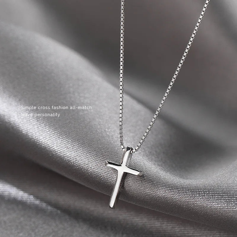 925 Sterling Silver Cross Pendants Female Necklaces Women Luxury Quality Jewelry Exquisite Elegant Charms Accessories Argent 925