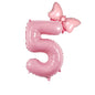 Number Foil Balloon Set with Bows | Birthday Party Decor