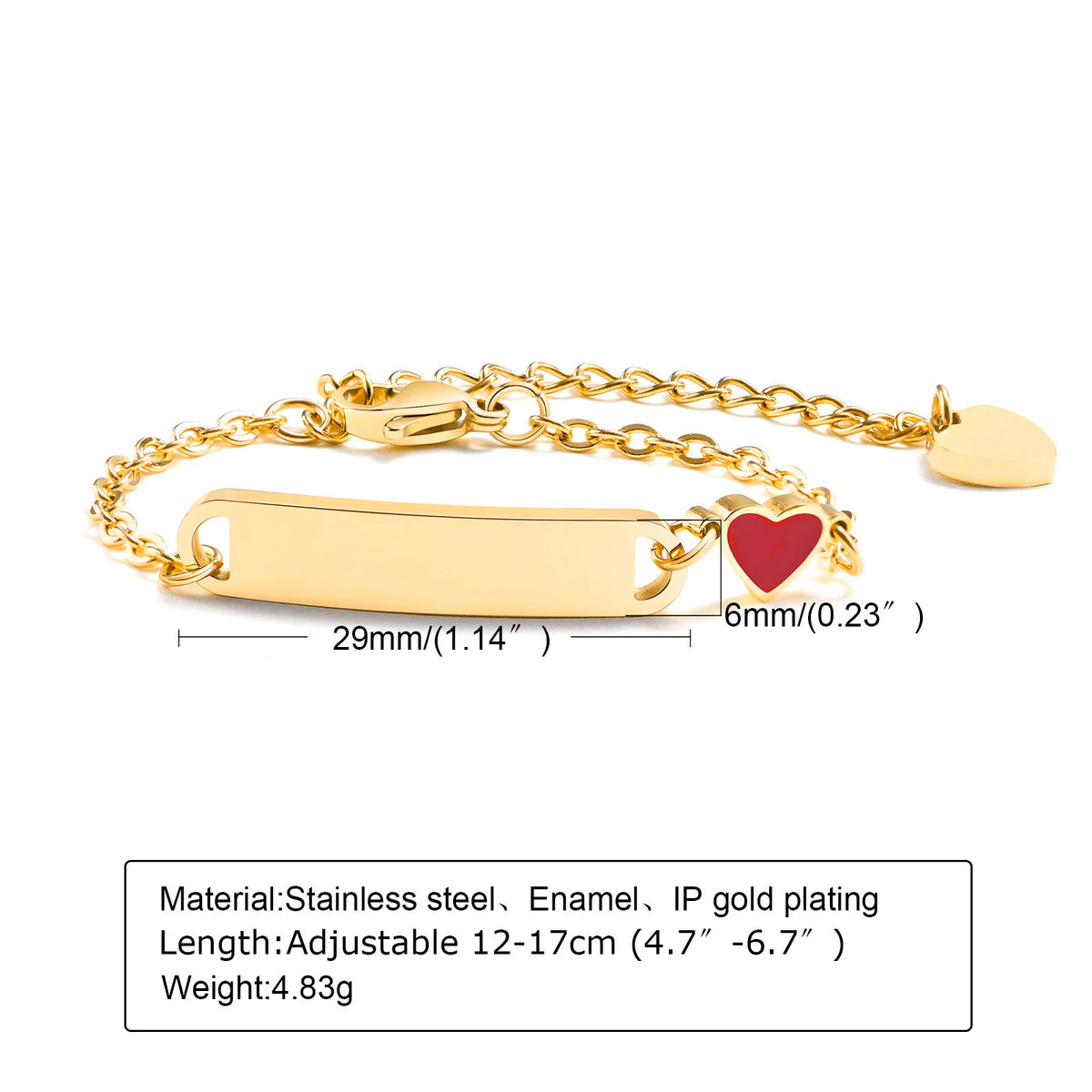 Custom Personalized Name ID Bracelet Gilrs Boy Gifts, Stainless Steel Curb Chain Link Crown Bracelet Not Allergic