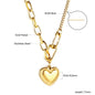 ASONSTEEL Romantic Heart Pendant Necklace | Gold Stainless Steel Choker for Women Gift