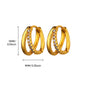 Stainless Steel Circle Earrings For Women Gold Color Aesthetic Zircon Earring Wedding Christmas Fashion Jewelry Accessories Gift