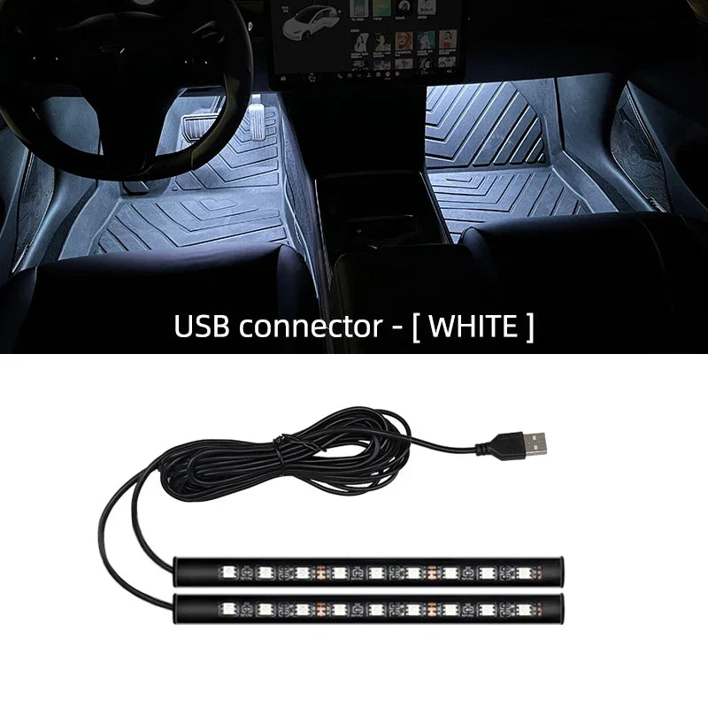 Neon 18 LED Car Interior Ambient Foot Light | USB Auto Atmosphere Decorative Lamp