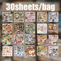 Mr Paper 30/60pcs Happiness Notebook Series Square Cut Film Sticker Book | Japan Korea Cute INS Style DIY Diary Decals