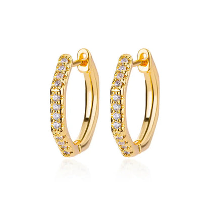 Zircon Pendientes Earring For Women Stainless Steel Hoop Piercing Earring Trending 2024 New Jewerly aretes de mujer bijoux femme