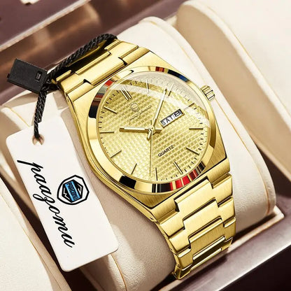 PAAZOMU Original Luxury Men Clock Fashion Luminous Waterproof Chronograph Date Watch For Man Leather Quartz Men's Watches Reloj