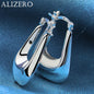 ALIZERO 925 Sterling Silver Earrings Simple Round Circle Hoop Earrings For Woman Fashion Wedding Engagement Charm Jewelry Gifts