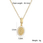 NEWBUY Trendy Gold Color Shiny AAA CZ Zircon Virgin Mary Pendant Necklaces For Women Gift