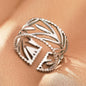 Stainless Steel Rings Vintage Exquisite Hollow Adjustable Open Statement Rings Light Luxury Fashion Rings For Women Jewelry New