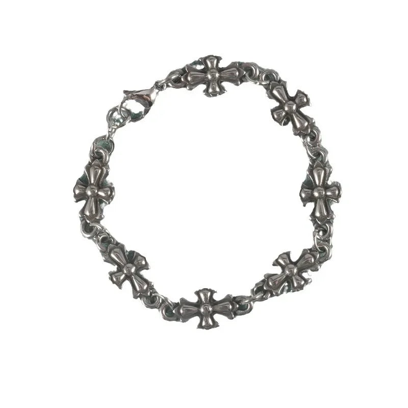 Gothic Punk Cross Chain Bracelets for Men and Women Retro Trend Halloween Party Personalized Bracelets Jewelry Accessories