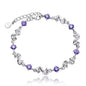925 Sterling Silver Heart Shaped Bracelet For Women Retro Korean Versatile Blue Crystal Charm Bracelets Original Party Jewelry