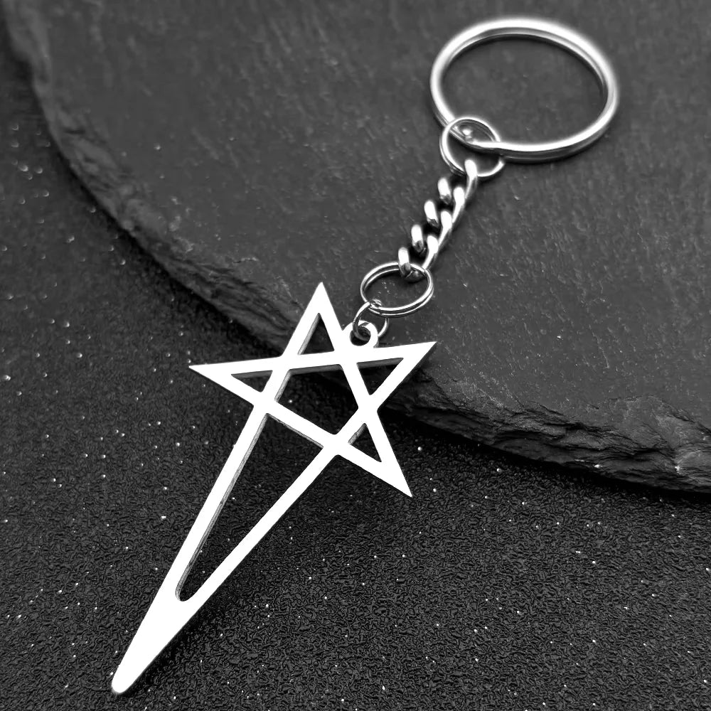 Pentagram Spike Rivet Hoop Earrings | Stainless Steel Gothic Punk Jewelry