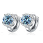 NeeTim 0.5ct 1ct Rainbow Color Moissanite Studs Earrings for Women S925 Silver Black Blue Pink Lab Diamond Wedding Stud Earring