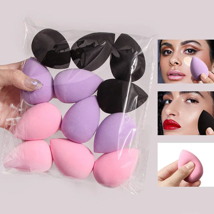 12Pcs Multicolor Makeup Sponge Blender Set | Soft Foundation Cosmetic Puff Kit