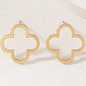 DOTIFI Stainless Steel Creative Hollow Four Plum Blossom Simple Style Four-Leaf Clover Handmade DIY Earrings Jewelry Accessories