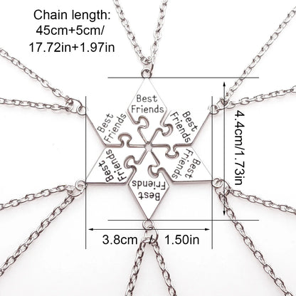 6 Pcs/Set Best Friend Pendant Necklace Set | Friendship Jewelry Gift