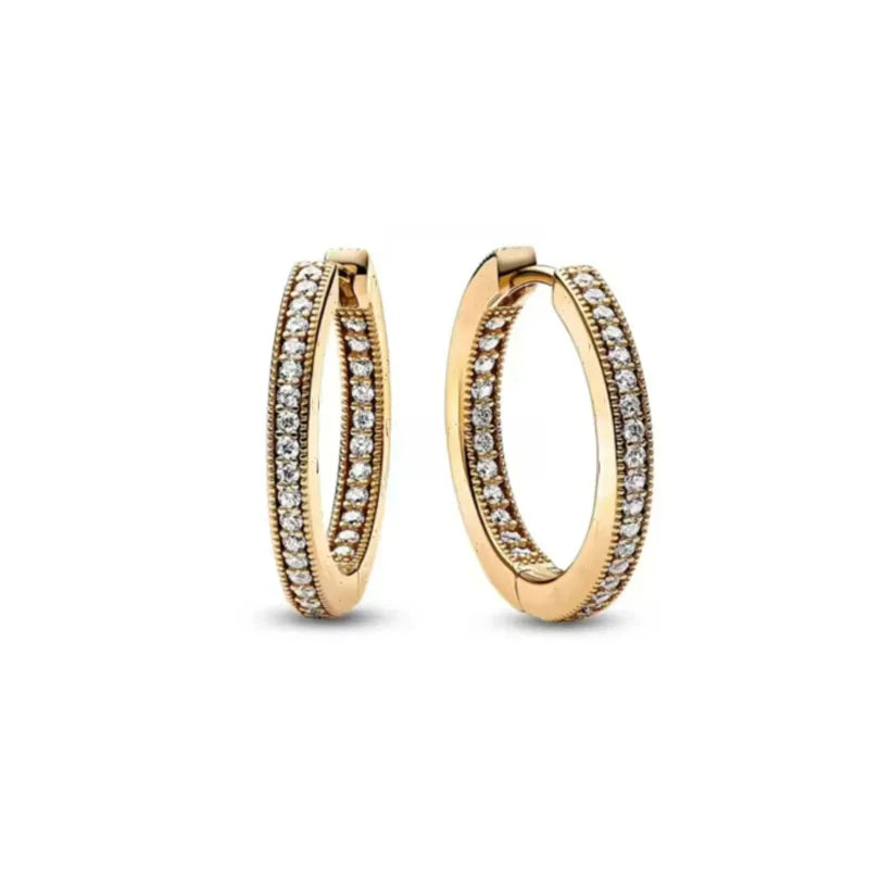 European New Cross Sunflower Gold Color Stud Earrings, Fit Women's Festival Exquisite Charm Jewelry Gifts  925 Silver