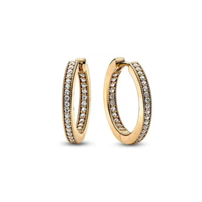 European New Cross Sunflower Gold Color Stud Earrings, Fit Women's Festival Exquisite Charm Jewelry Gifts  925 Silver