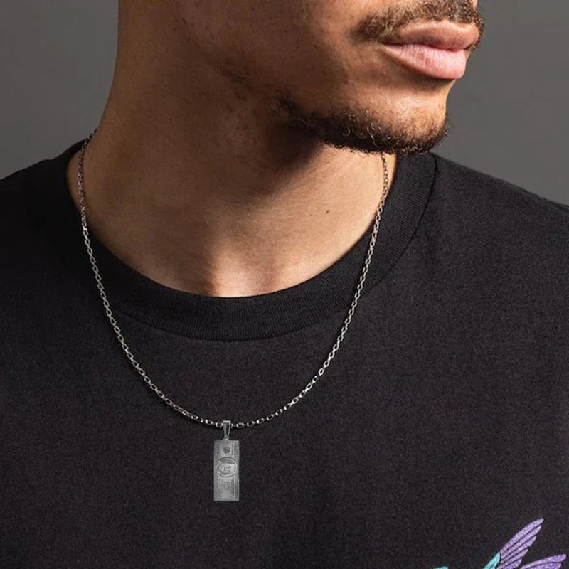 Waterproof 18K Gold Plated Bar Charm Pendant Stainless Steel Us Dollar Custom Pendant