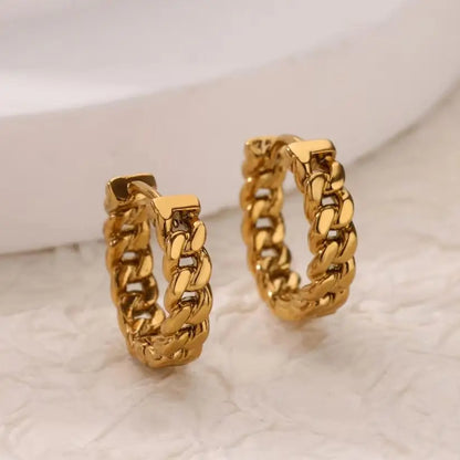 Stainless Steel Chain Earrings For Women Gold Color Geometric Chain Earring Female Fashion Party Wedding Jewelry Gift BFF